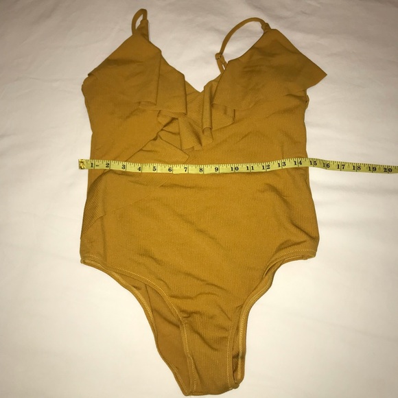 AroaBiKini one piece swimsuit in yellow /mustard - Picture 2 of 4